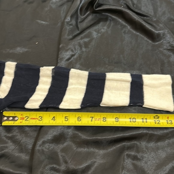 Anthropologie Moth Striped Bow Sweater XS‎ Black Ivory Batwing Hem - Picture 9 of 9